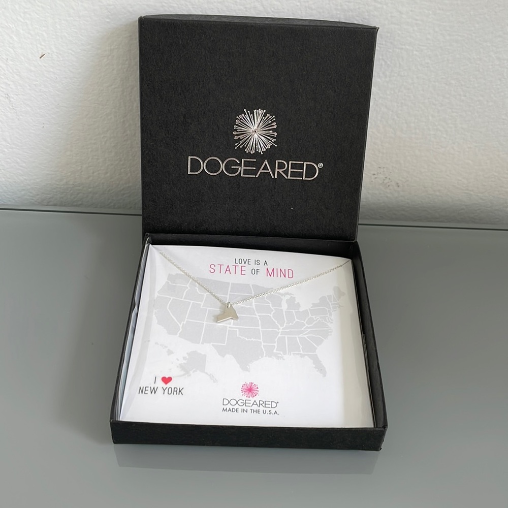 RARE NIB Dogeared New York state of mind sterling necklace